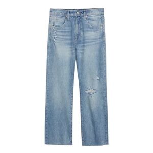 GAP High-Rise Destructed Crop Ankle Flare Jeans Blue 26 EUC